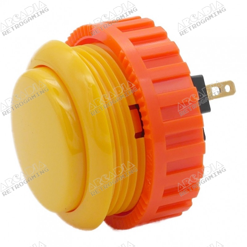 Lotto Di 8 Pulsanti Arcade Avvitabili SANWA OBSN-24 – Diametro 30mm, Foro 24mm, Colore Giallo, Per Bartop E Retro Gaming